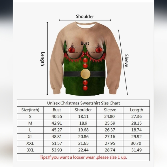 Idgreatim Unisex 3D Playful Holiday Ornament Christmas Ugly Sweater Large BNWOT - Picture 4 of 4